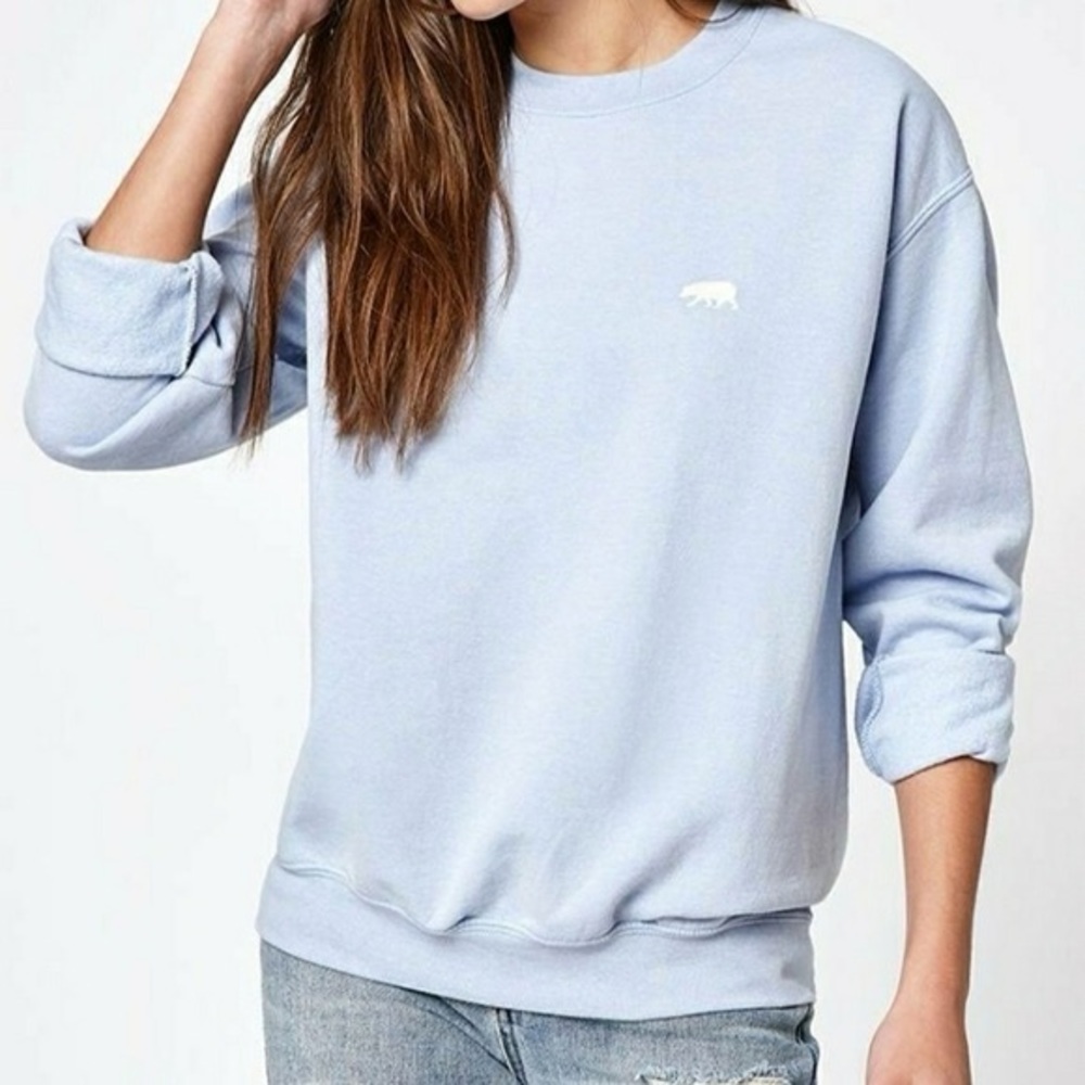 Brandy Melville Erica Crewneck Bear Light Blue
